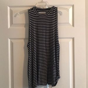 Maurices navy and white striped tunic tank